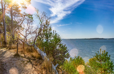 Naherholungsgebiet Insel Usedom Halbinsel Gnitz am Achterwasser im Herbst