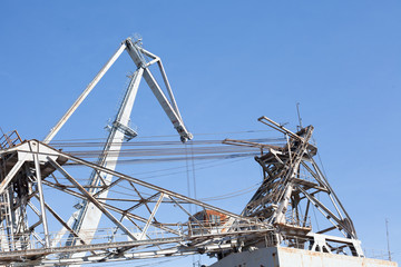 mast ships shipyard crane Wharf sea metal ship ladder sea
