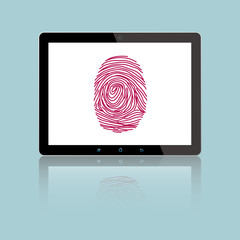 Biometric concept design, fingerprint icon in tablet