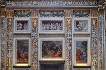 Interior of the basilica of Saint Andrew in Mantua, Italy 