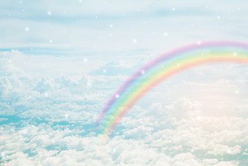 rainbow in cloudy sky