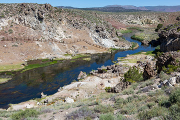 Hot Creek thermal pools near Mammoth Lakes