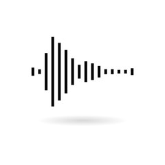 Black Audio wave icon or logo, Modern Sound Wave illustration 