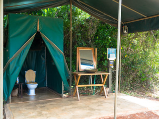 Zelt-Toilette, Massai Mara, Kenia