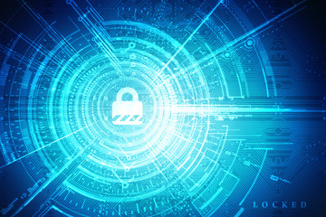 Obraz premium 2d illustration Safety concept: Closed Padlock on digital background