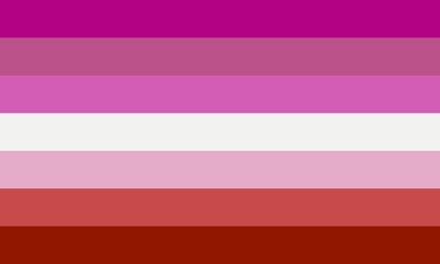 Lipstic lesbian pride flag without kiss sign - one of the sexual minority of LGBT community.