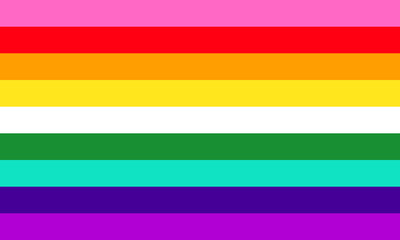 Modern 9 stripe LGBT pride rainbow flag - wich was revealed on 2018