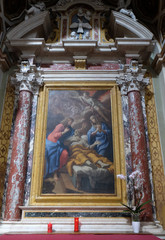 Death of Saint Joseph, altarpiece in Mantua Cathedral dedicated to Saint Peter, Mantua, Italy 