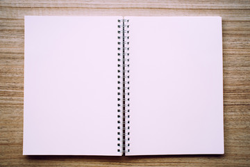 blank notebook isolated on white background