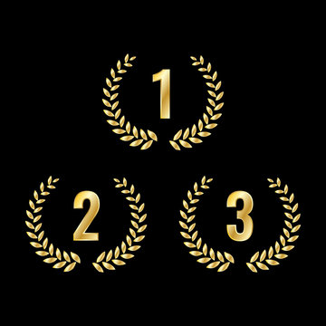 Top 3 competition award ranking laurel leaf.