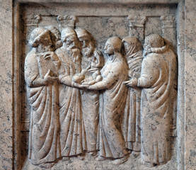 The Presentation of Jesus in the Temple by Ivan Mestrovic in the church of St. Mark in Zagreb, Croatia