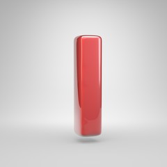 Coral car paint letter I uppercase isolated on white background