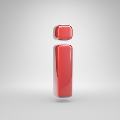 Coral car paint letter I lowercase isolated on white background