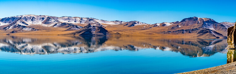 Panoramic view of beautiful Lake Tolbo in autumn