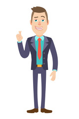 Fototapeta premium Businessman with crossed fingers