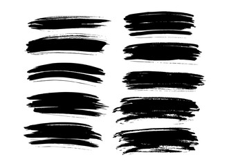 Brush lines set. Vector illustration