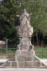 Fototapeta na wymiar Saint John of Nepomuk statue in Klenovnik, Croatia 