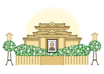 お葬式イラスト：祭壇