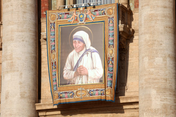 St. Peters Basilica in Vatican City, canonization of Mother Teresa in Rome, Italy