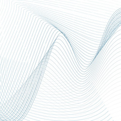 Blue zigzag lines. Abstract wavy pattern. Geometric futuristic concept. Technology colored net on white background. Line art design. Vector modern scientific template. EPS10 illustration