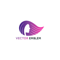 Vector logo design template with female face
