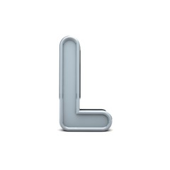 Letter L beveled capital letter. 3D Rendering