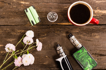 Still life with vape devices