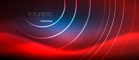 Neon glowing circles background