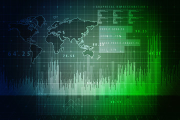 2d rendering Stock market online business concept. business Graph 