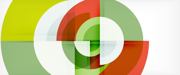 Obraz premium Modern geometric circles abstract background, colorful round shapes with shadow effects