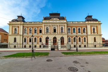 Fototapeta premium Sremski Karlovci, Serbia - May 2, 2018: Seat of church and peoples funds in Sremski Karlovci, Serbia