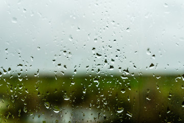 Water drops on glass