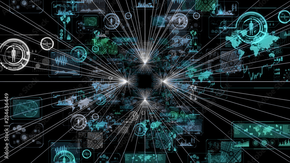 Poster futuristic graphical user interface.