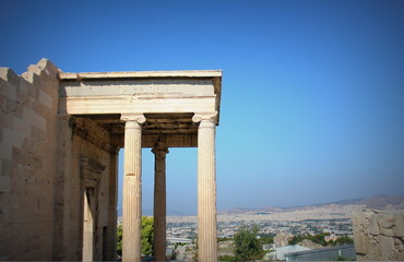 Temple of Erechtheum at sunset, Acropolis, Athens, Greece