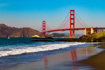 Fotobehang Baker Beach, San Francisco Baker Beach en de Golden Gate Bridge