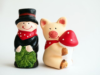 new year lucky charms piggy and chimney sweeper