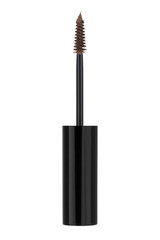 Brown color cosmetic eyebrow liquid make up brush, beauty product isolated on white background, clipping path included