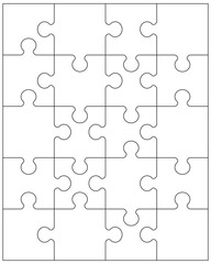 Illustration of separate parts of white puzzle