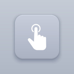 Touch gray vector button with white icon