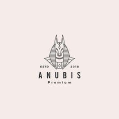anubis logo vector hipster retro vintage label illustration