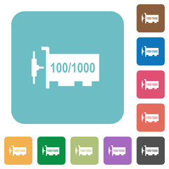 Gigabit ethernet network controller rounded square flat icons