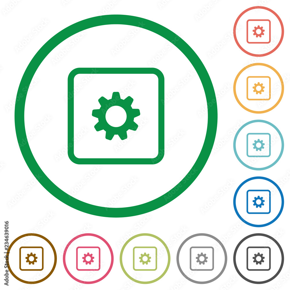 Poster object settings flat icons with outlines