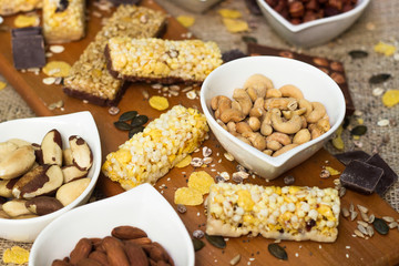 Granola Bars and mixed nuts 