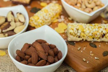 Granola Bars and mixed nuts 