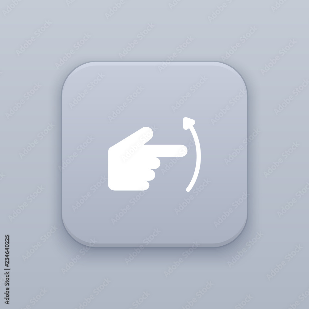 Aufkleber gesture slide up gray vector button with white icon