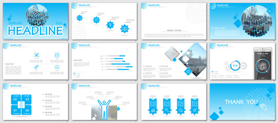 Multipurpose blue presentation template. Vector infographic, set, elements, white background. Postcard, corporate report,advertising,banners.Track,digital,vector,photo, web,illustration, annual report