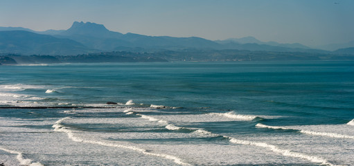 Basque Coast Beach in Biarritz in France - obrazy, fototapety, plakaty