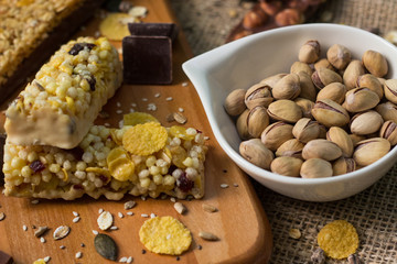 Granola Bars and mixed nuts 