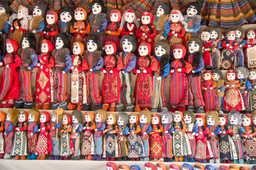 Fototapeta premium Colorful armenian dolls in national costumes