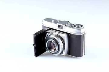 old camera isolated on white background with copy space